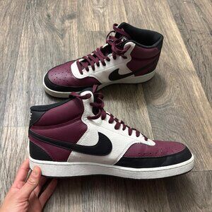 Nike Maroon and Black High-Top Sneakers MEN’S Size 10.5 USED